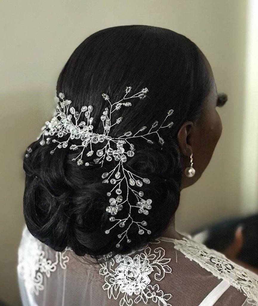 Bride Elegant Wedding Hairstyles For Natural Black Hair antikkuriosa