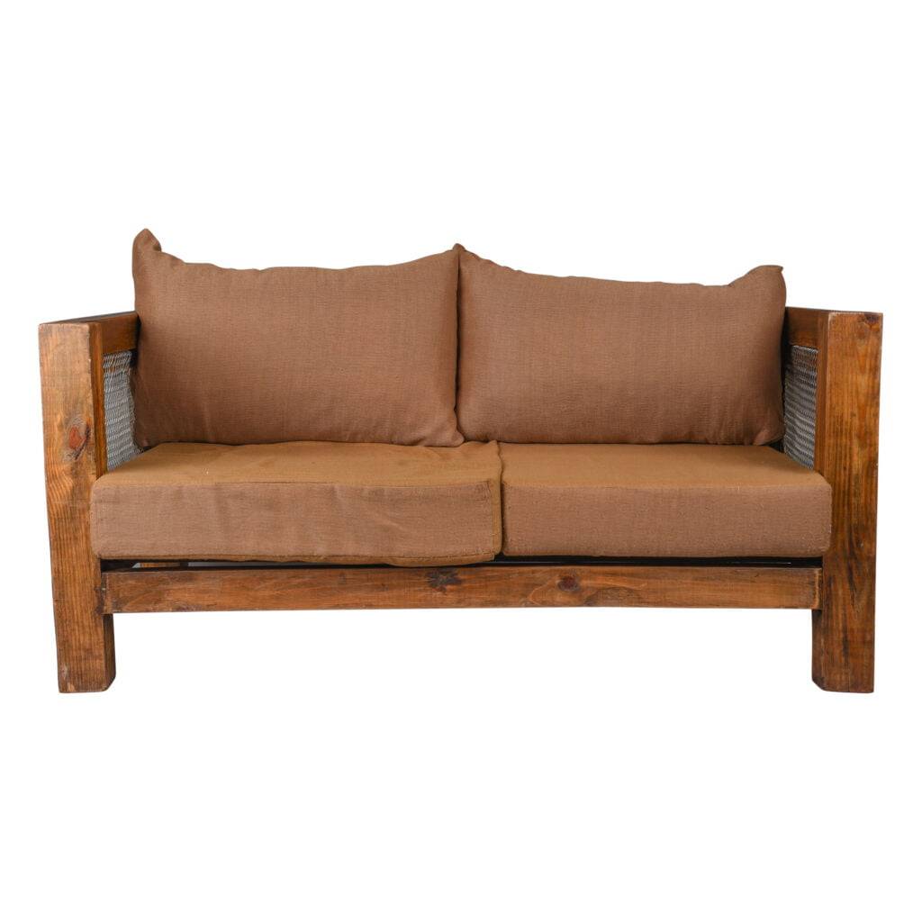 Lucidity Africa Mesh Bench with Brown Cushions