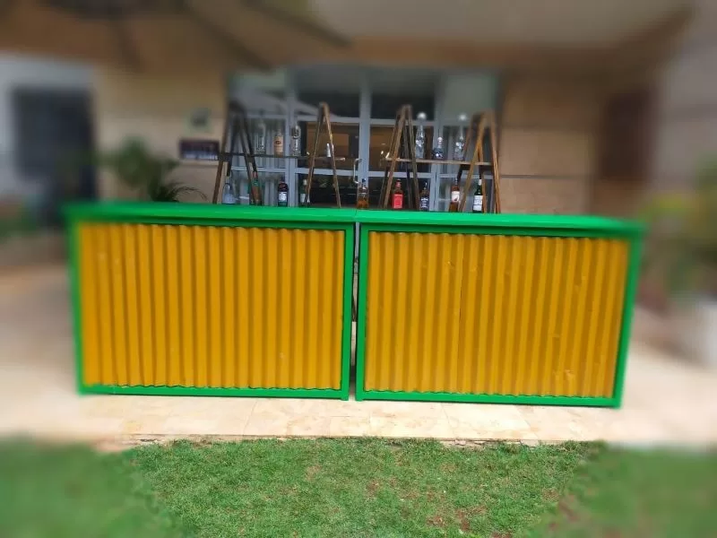 Green and Gold Mobile Bar Counter for Hire Nairobi