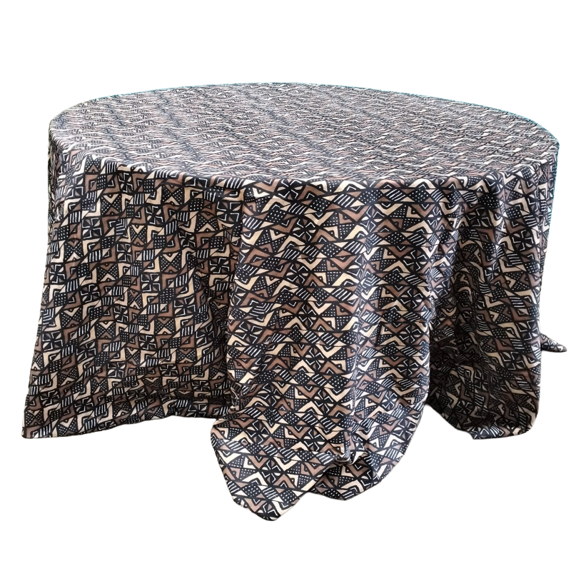 Hire Bogolan Black and Brown Tablecloth from Lucidity Africa Events