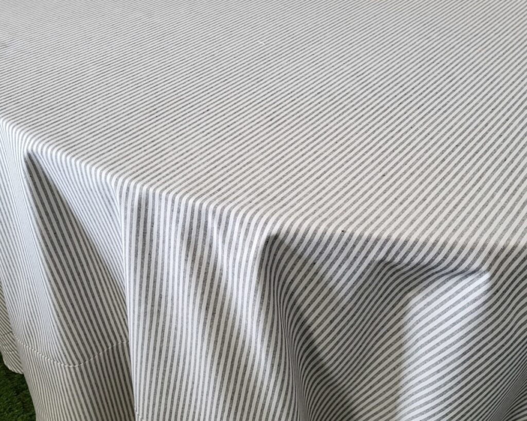 Hire Farmhouse Striped Tablecloth from Lucidity Africa Events