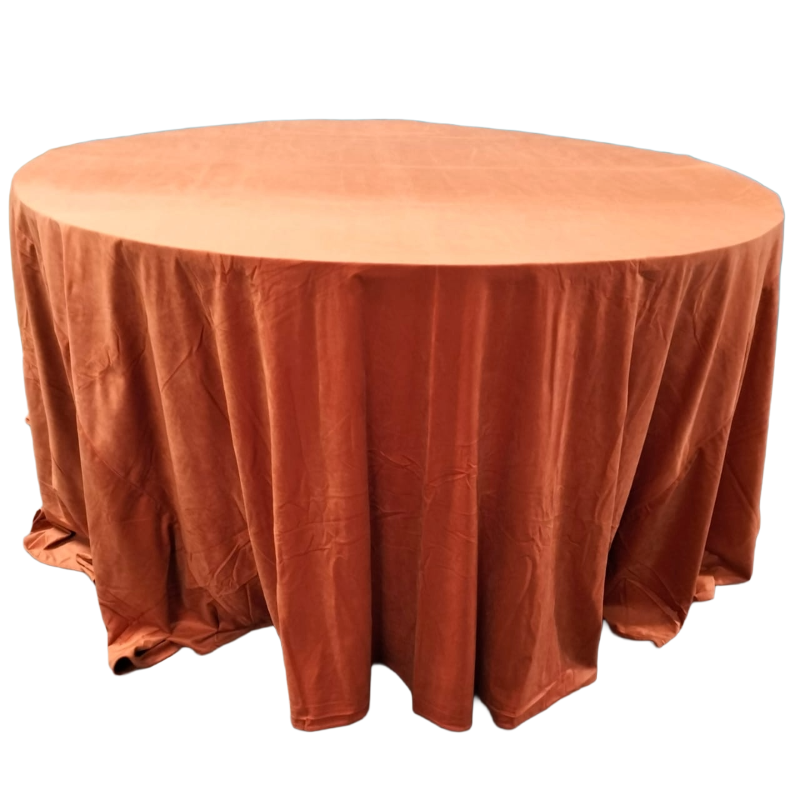 Hire Rust Velvet Tablecloth from Lucidity Africa Events