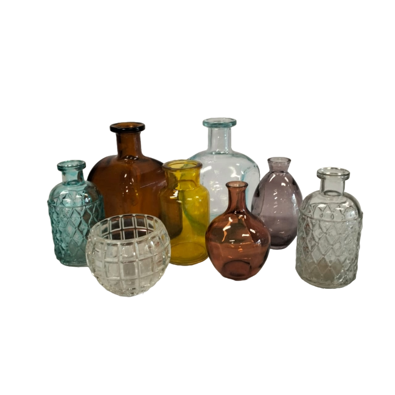 Hire Assorted Glass Bud Vases Table Decor from Lucidity Africa Events Kenya