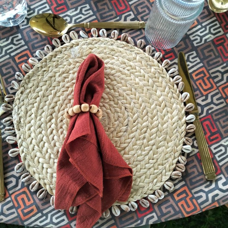 Hire Cowrie Shell Placemats from Lucidity Africa Events Kenya